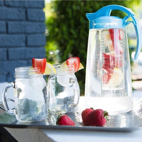 MAMI WATA, Fruit Infusion Water Pitcher, 2 Liter, Blue - Picture 1 of 11